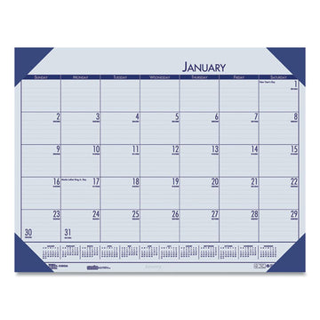 House of Doolittle™ Ecotones Recycled Monthly Desk Pad Calendar, 18.5 X 13, Ocean Blue Sheets-corners, Black Binding, 12-month (jan To Dec): 2022 freeshipping - TVN Wholesale